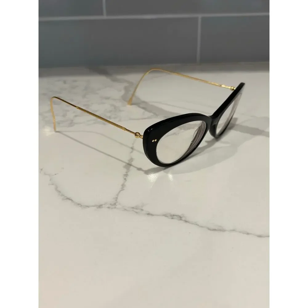 illesteva Beth Black Cat Eye‎ Gold Frame Glasses Made in Italy EUC